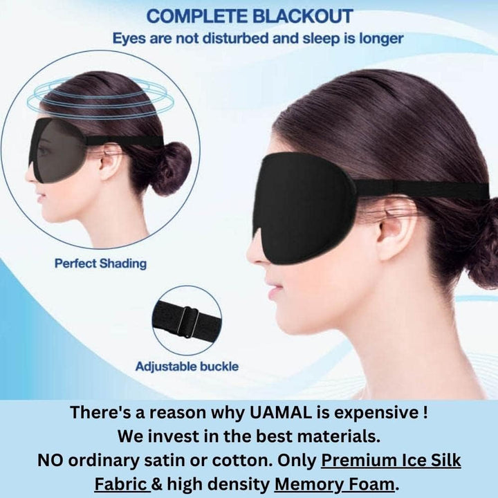 100% Blackout Eye Mask for Women & Men - Sleep Mask - Zero Eye Pressure Eye Mask for Sleeping - Eyelash & Eye Movement Friendly Sleeping Mask with Adjustable Strap - Premium Sleep Mask for Travel