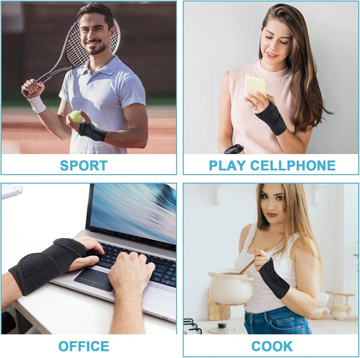 Adjustable Wrist Strap Carpal Tunnel Compression Splint Relieves Pain, Sprains, Tendonitis and Joint Pain, Breathable Brace Provides Wrist Support (Left)