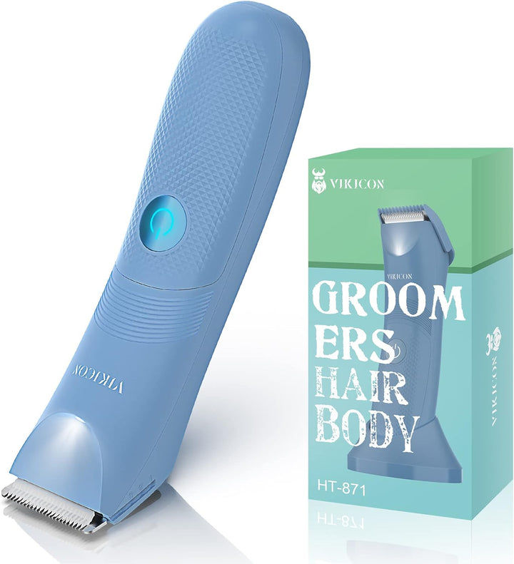 Balls Trimmer Men, Pubic & Body Hair Trimmer Men, IPX7 Waterproof Body Groomer W/Light & Ceramic Blade, Shavers for Private Parts, Electric Male Razor, USB-C Charging, Gifts for Him Dad