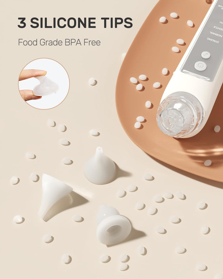 Nasal Aspirator for Baby, Baby Nose Sucker, Electric Nasal Aspirator for Toddler, Baby Nose Cleaner with 3 Silicone Tips, Adjustable Suction Level and Music Volume