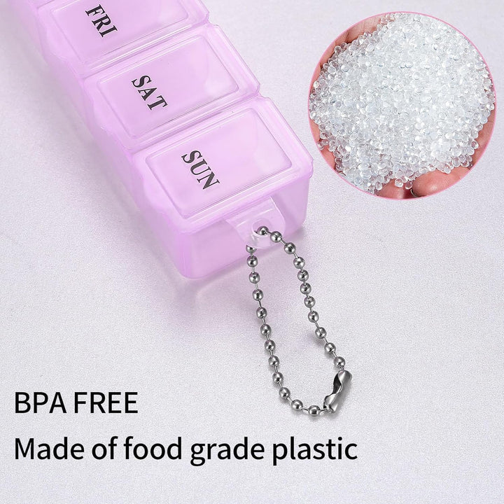 3 Pieces Pill Box Organiser Pill Dispenser Box, 7 Day Pill Box Organiser One Time a Day, Weekly Pill Box Pill Organiser for Medication, Supplements, Vitamins, Cod Liver Oil