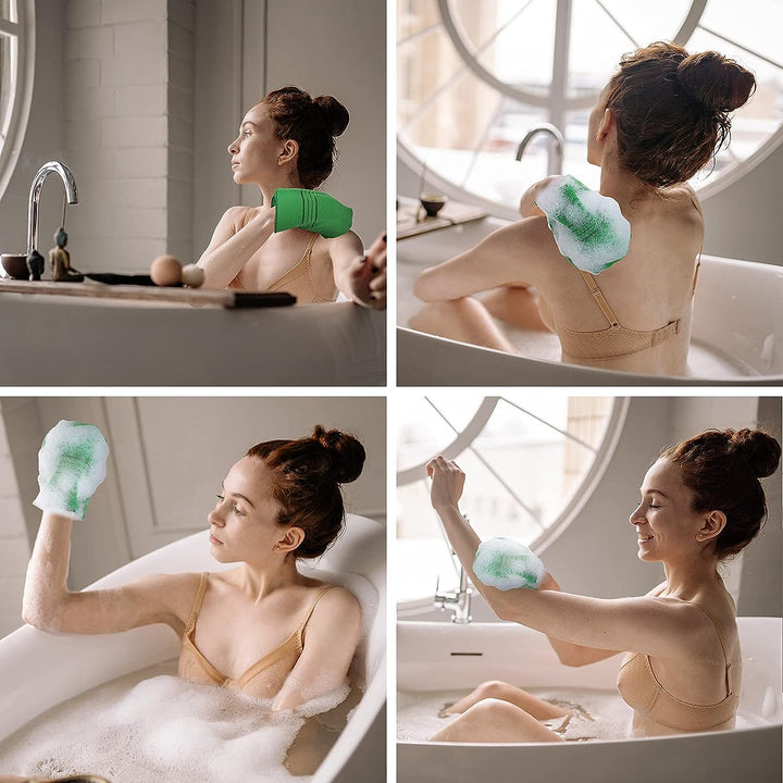 5Pcs Asian Exfoliating Washcloth Italy Towel Korean Exfoliating Mitt Dual-Sided Exfoliating Glove for Removing Dead Skin Callus Scrubbing Shower Spa Scrub Mitt Bath Accessories