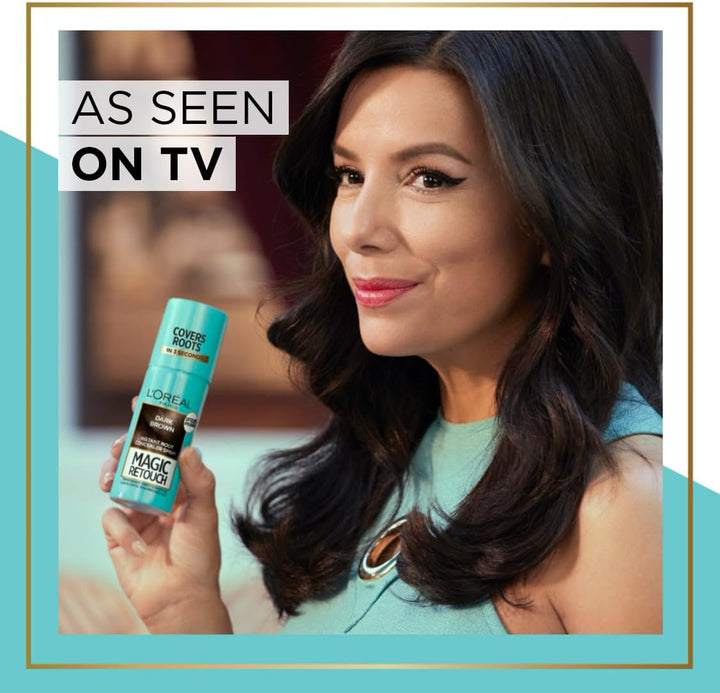 Paris Magic Retouch Instant Root Spray, Dark Brown. Offers Flawless Coverage for Grey Regrowth in 3 Seconds. This 75Ml Spray Provides a Quick, Easy Way to Conceal Roots Perfectly.