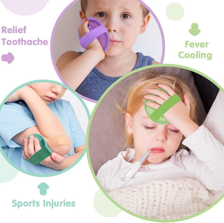 Ice Pack Cold Compress for Kids, 3 Bump Ice Pack with Soft Backing for Child Pain Relief, Kid Ice Packs for Swelling, Bruise, Fever -4.7"