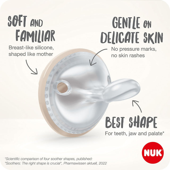 Mommyfeel Baby Dummy | 0-9 Months | Breastfeeding Friendly Soothers | Bpa-Free Silicone | Blush & Sandstone | 2 Count