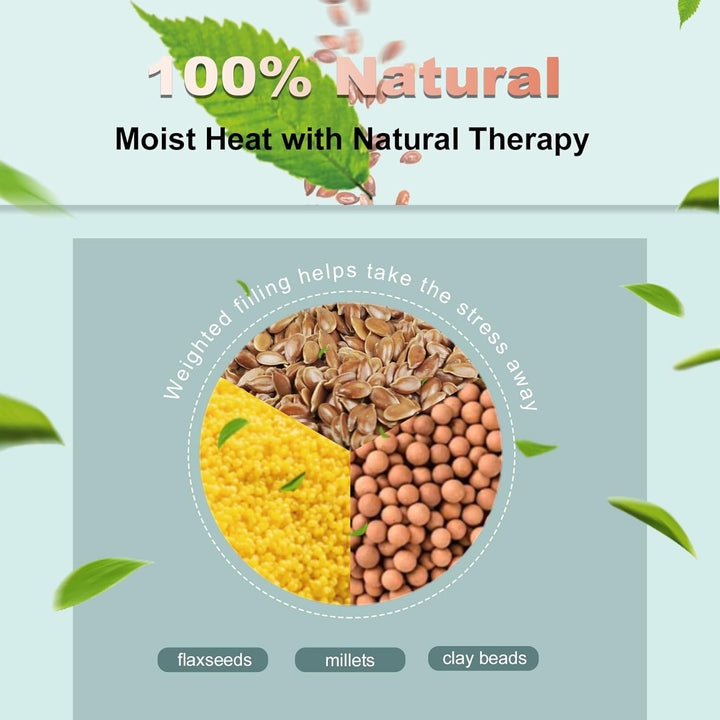 Wheat Bags Microwavable for Neck and Shoulders - Unscented Heated Neck Warmer - Microwave Heat Pad Pack - Heated Neck Wrap for Pain Relief, Muscle Tension and Arthritis Relief