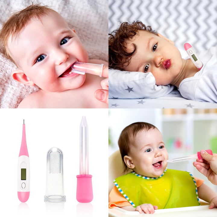 Baby Healthcare and Grooming Kit, 26 in 1 Portable Baby Safety Care Set with Hair Brush Comb Nasal Aspirator Electric Nail Trimmer Set Baby Essentials Kit for Newborn Boys Girls (Pink)