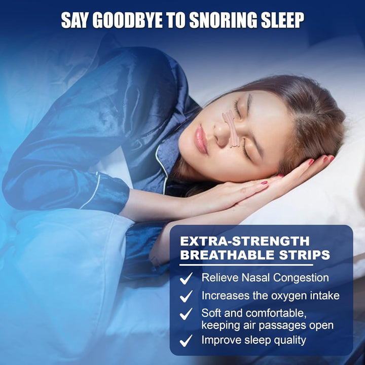 Nasal Strips 50 Pcs Nose Strips for Snoring Relief, Anti-Snoring Devices for Men and Women, Drug-Free Nose Strips to Relieve Congestion from Colds or Allergies,Snore Strips for Sports and Sleep
