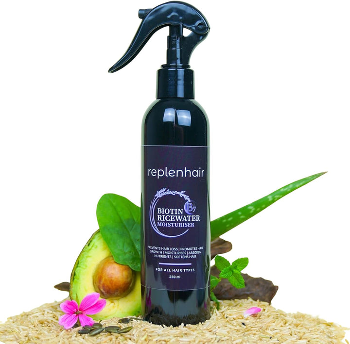 Rice Water Coconut Hair Growth Spray - Leave in Conditioner Infused with Coconut Oil Hair & Essential Oil for Hair Growth, Reduces Hair Fall, Dandruff & & Promotes Thicker Hair - 250Ml