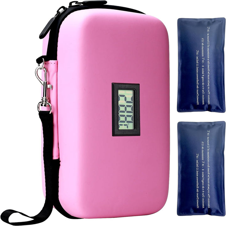 Insulin Cooler Travel Case, Portable Medication Diabetic Cooler Organizer Bag Insulin Carry Case with 2 Ice Packs for Travel Daily Life (Blue)