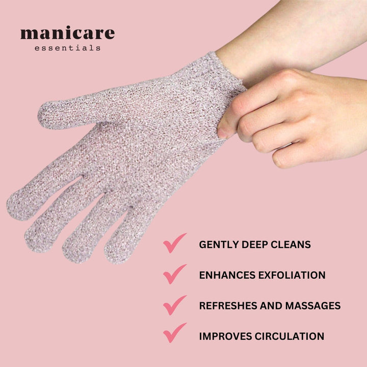 Exfoliating Gloves, Shower Bath Spa, Cleansing, Washing, Exfoliating Wash Mitt, Loofah, Good for Circulation, Cellulite, Ingrown Hair and Dry Dead Skin Removal, Self-Tan Application, One Size