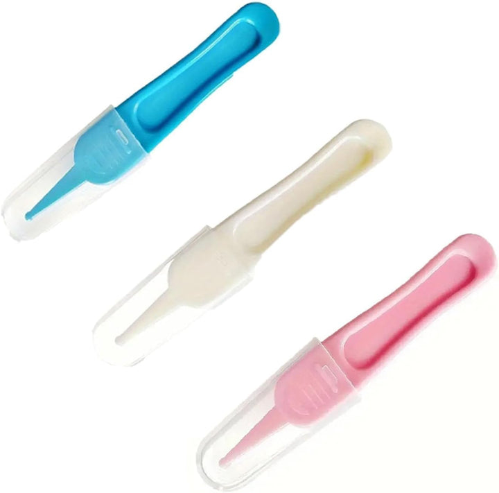 3 PCS Baby Nose Cleaning Tweezers - Gentle Safety Tweezers for Newborns & Infants | Rounded Tip Nasal Cleaning Tool Set for Safe Mucus Removal