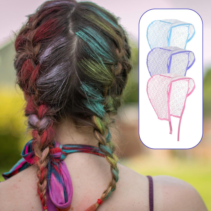 3 Pcs Hair Highlighting Caps, Bleach Cap Coloring Frosting Dye Kit, Highlighting Kit, Highlight Cap with Hooks Highlight Hair Coloring Frosting Dye Kit for Salon Hair Dyeing Hairdressing