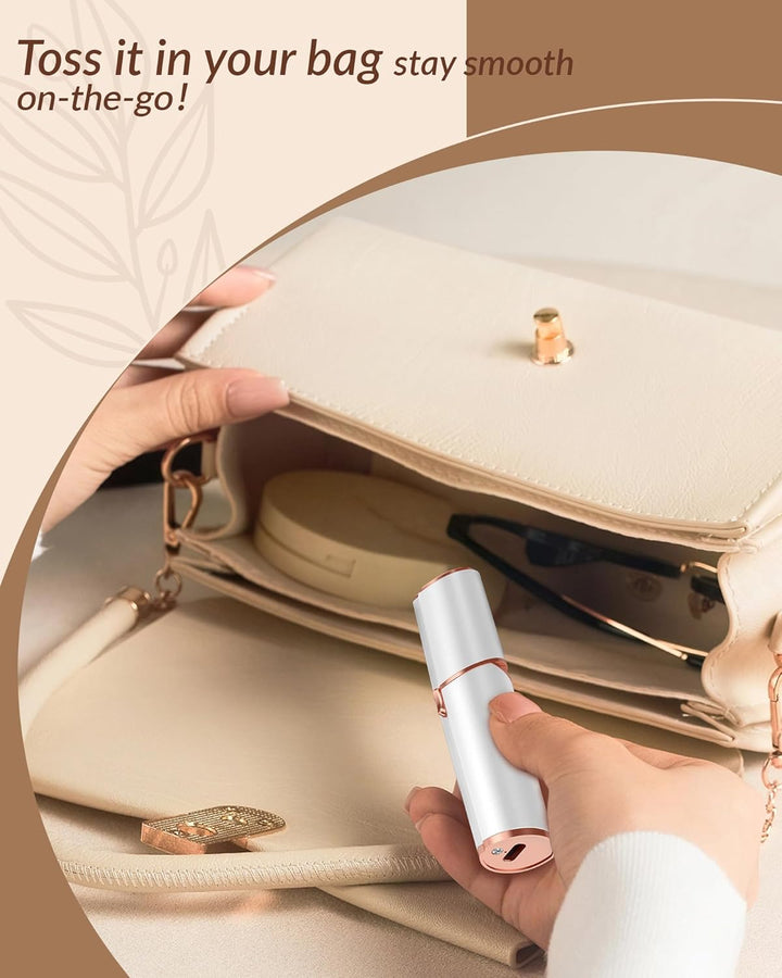 Facial Hair Remover for Women Face: Rechargeable Electric Painless Facail Hair Removal Device for Upper Lips, Chin,Peach Fuzz (White)