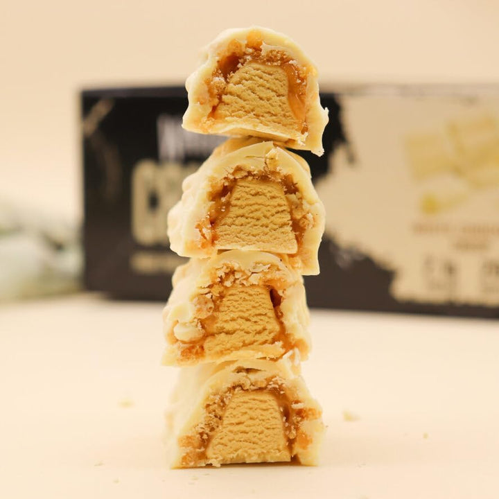 Crunch - High Protein Bars - 20G Protein Each Bar - Low Carb, Low Sugar Snack - 12 Pack X 64G (White Chocolate)