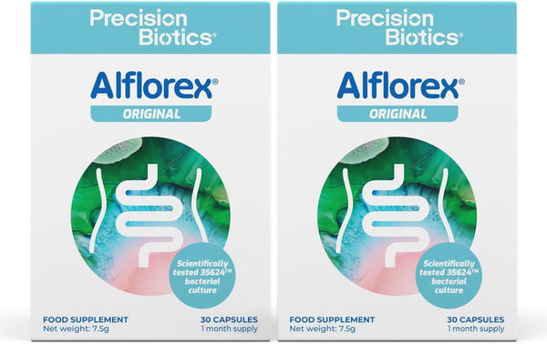 Alflorex Original - Daily Gut Health Probiotics - Contains Bifidobacterium Longum Bacterial Culture Strain 35624 - No Refrigeration Required - 60 Capsules