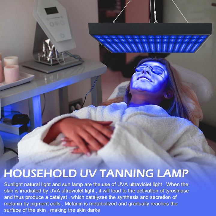 Tanning Lamp for Home, Tanning Lamp with 225Pcs Leds, 460Nm Face Tanning Lamp, 45W Sun Lamp with Hook and Adjustable Bracket, Sunbeds for Home Tanning, Tanning Bed for Face and Body