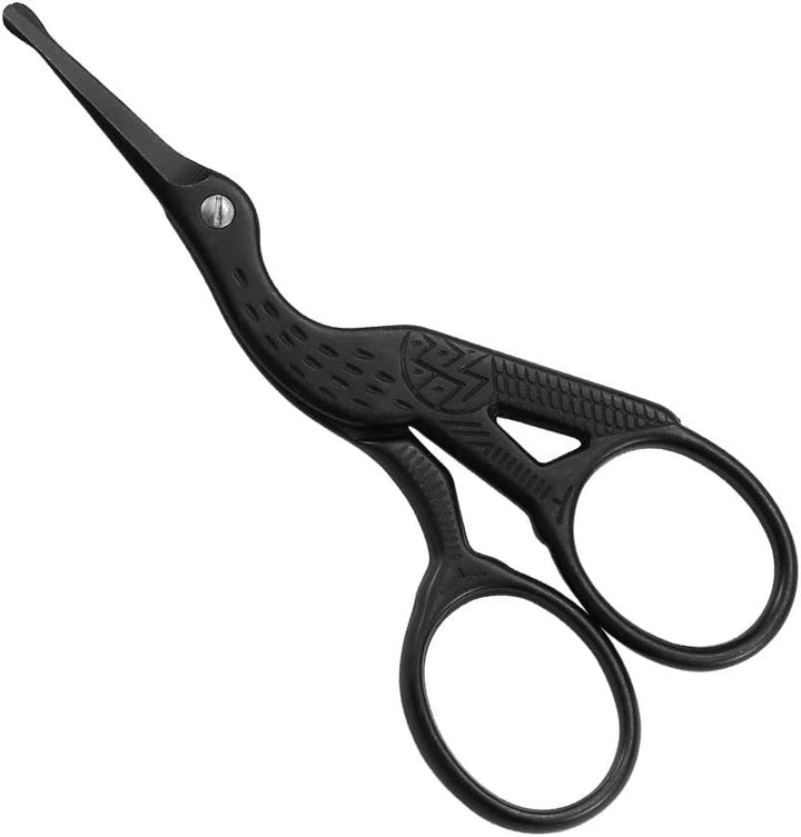 9CM Premium Nose Hair Scissors, Curved Safety Blades with Rounded Tip for Trimming Small Details Facial Hair, Ear Hair, Eyebrow (Black)