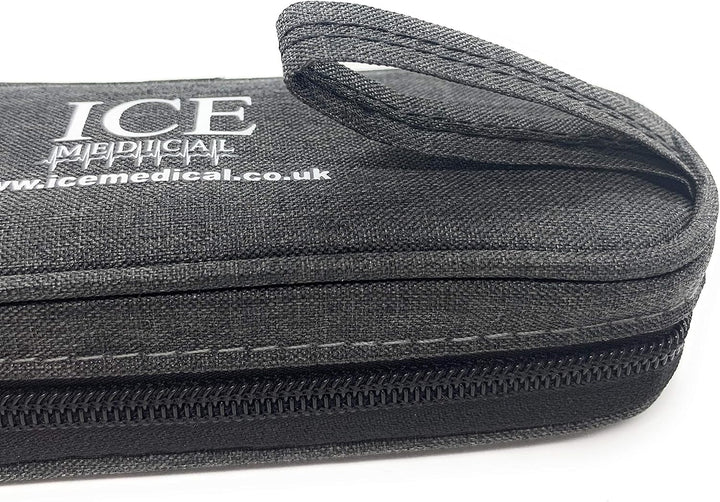 Black/Grey Twin Epipen Syringe Hard Case/Bag - Allergies, Diabetes, Inhalers, Syringes, Insulin Etc (Dark Grey Soft Case)