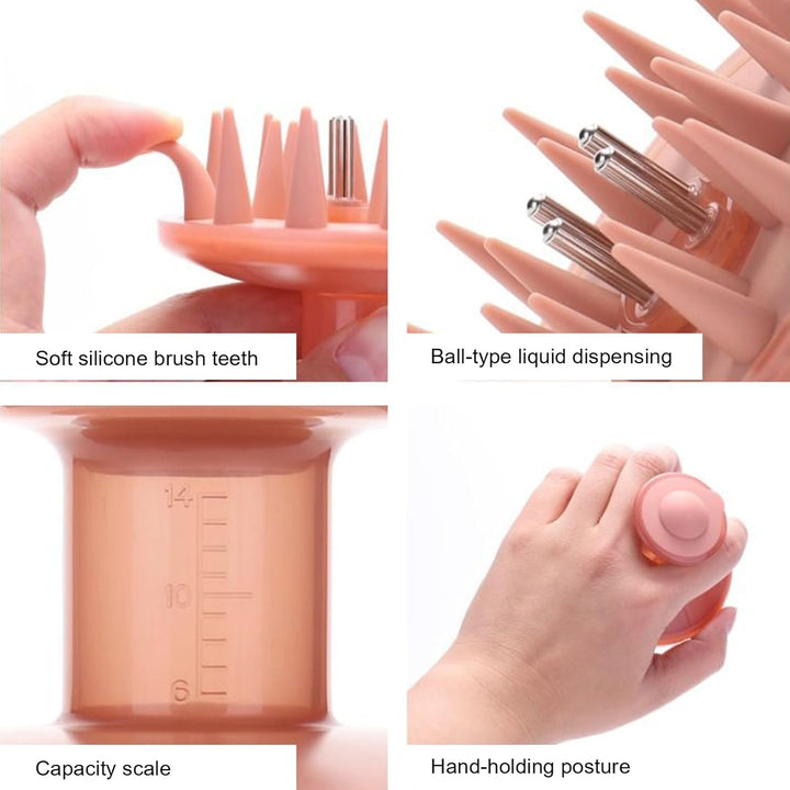 Hair Oil Applicator - Silicone Root Comb Applicator | 3.3 Inch Squeeze Hair Oils | Massage Basting Comb Dispenser Follicle Care Root Brush for Healthy Loss