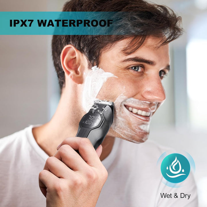 Manscape Dual Speed Body Hair Trimmer Men 4-In-1 Beard Trimmer Men, 210 Mins Usage Time Rechargeable Body Shaver for Hair/Beard/Ball/Groin, Waterproof Cordless Male Grooming Kit for Pubic Hair