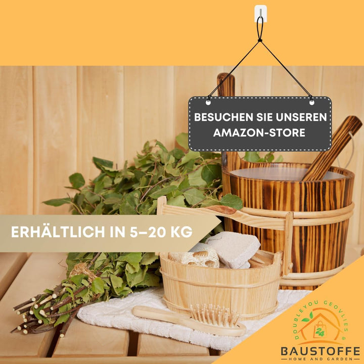 Sauna Stones Premium Pre-Washed Diabas for All Sauna Stoves Heat Resistant Grain 50 - 80 Mm