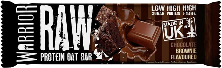 Raw Protein Bars – 12 X 75G High Protein Snack – High Fibre, Low Sugar – Ideal Meal Replacement or Healthy Nutrition Energy Snacks - Oat Bar Flapjacks – UK Made (Chocolate Brownie)