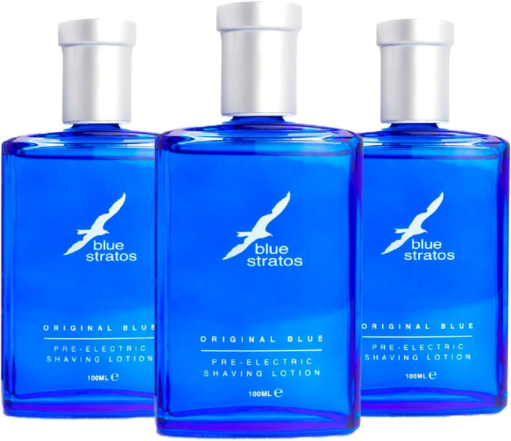 Pre-Electric Shave Lotion, Original Blue for Men, Lifts Beard & Reduces Irritation, Cooling Effect, Classic Scent of Cedarwood, Vanilla, and Musk, 100Ml