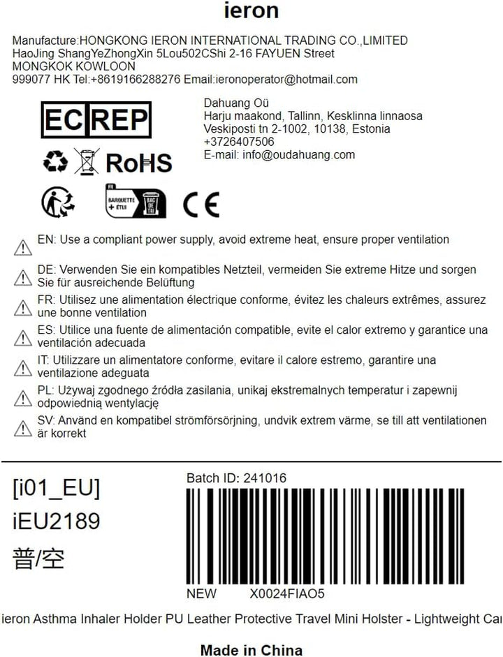 Asthma Inhaler Holder PU Leather Protective Travel Mini Holster - Lightweight Carrying Case with Carabiner Clip (Black) - Compact and Stylish Inhaler Protecto