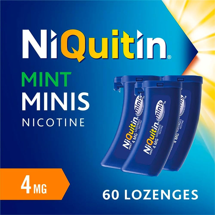Minis Mint 4 Mg Lozenges - Effective Smoking Craving Relief - Practical Pocket-Sized Container - 60 Mini Lozenges - Relieve Sudden Cravings - Reduce and Quit Smoking Aid