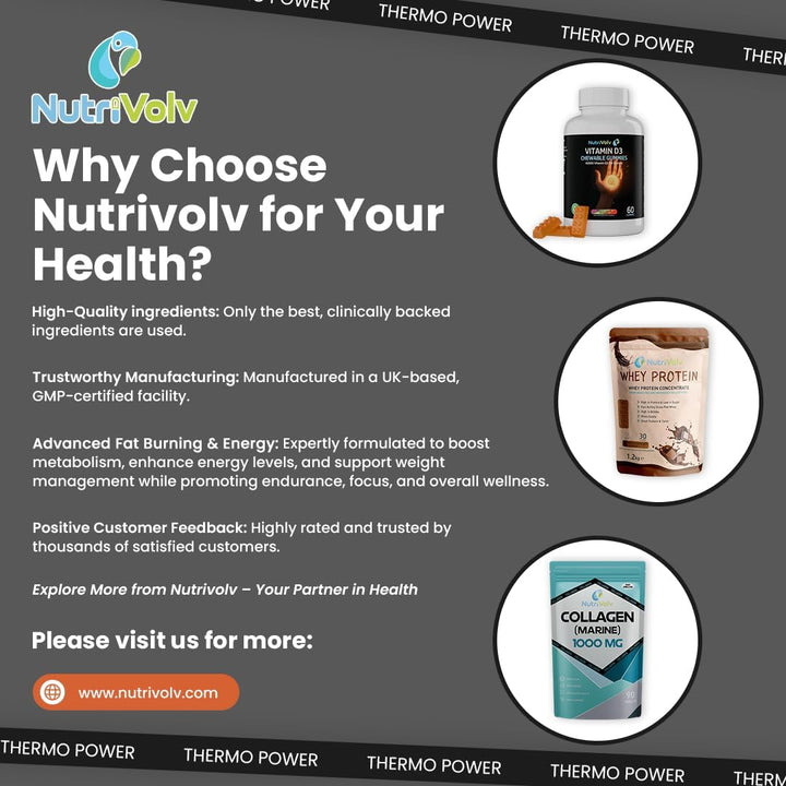 Thermopower 1000Mg | Thermogenic Fat Burner Increased Energy & Boost Performance | 60 Capsules