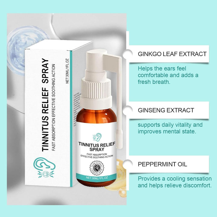 Medilisk Tinnitus Relief Spray, Tinnitus Treatment, Ear Spray, Quick Relief of Discomfort Spray, Ear Calm Spray, Natural Ingredients Tinnitus Relief Spray for Ringing Ears (2 Pcs)