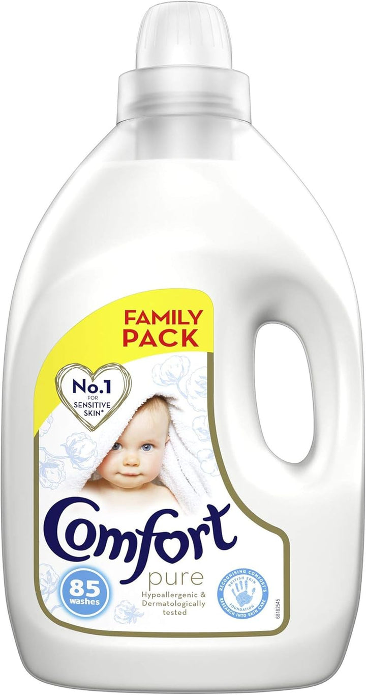 Pure Sensitive Fabric Conditioner Dermatologically Tested Gentle Next to Sensitive Skin 160 Washes (4.8 L)