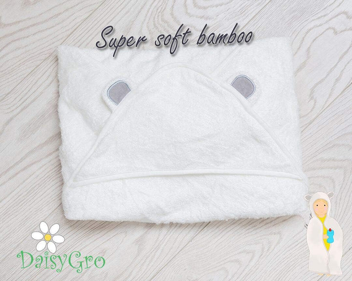 Luxury Hooded Towels for Kids Extra Large 90X90Cm, Newborn Baby Bath Towel or Older Kids Poncho Towel, Thick Soft Absorbent Bamboo, Gift Boxed for Baby Shower. British Seller