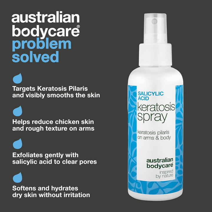 Keratosis Pilaris Spray Treatment for Strawberry Legs, Chicken Skin & Bumpy Arms – with 2% Salicylic Acid, Glycolic Acid, Glycerin & Panthenol