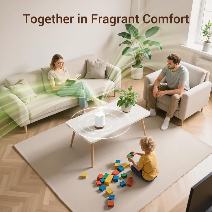 300Ml Essential Oil Diffuser, Ultrasonic Aroma Scented Oil Diffuser & Humidifier for Home, Bedroom, Spa with 7 LED Colour Lights, Auto Shut-Off, Bpa-Free - Yellow Wood Grain