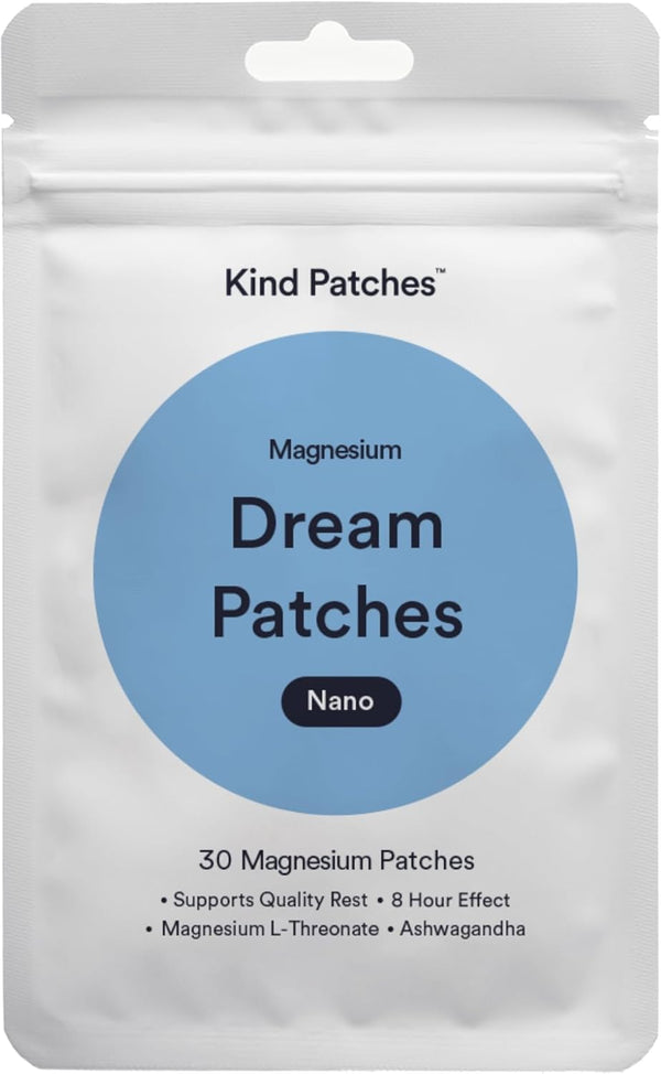 | Dream Patches™ Magnesium | Supports Quality Sleep, Calmer Mind, Stress & Anxiety | Plant-Based Botanical Blend with Magnesium, Passionflower, Ashwagandha & L-Theanine | 30 Vegan Patches