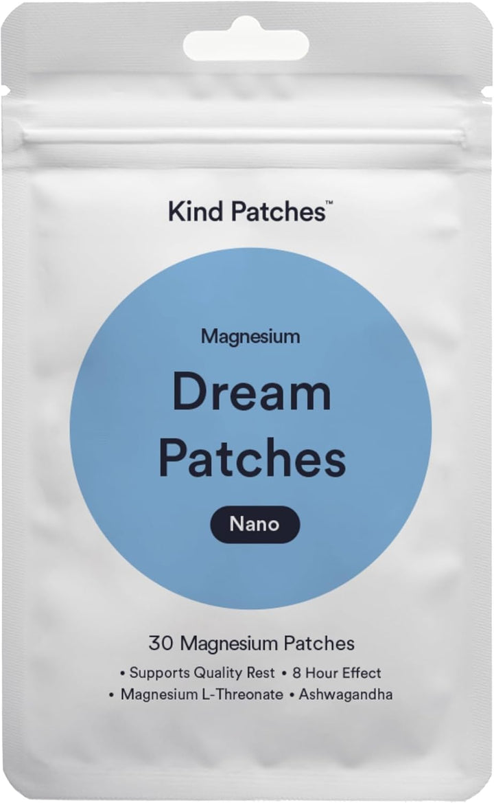 | Dream Patches™ Magnesium | Supports Quality Sleep, Calmer Mind, Stress & Anxiety | Plant-Based Botanical Blend with Magnesium, Passionflower, Ashwagandha & L-Theanine | 30 Vegan Patches