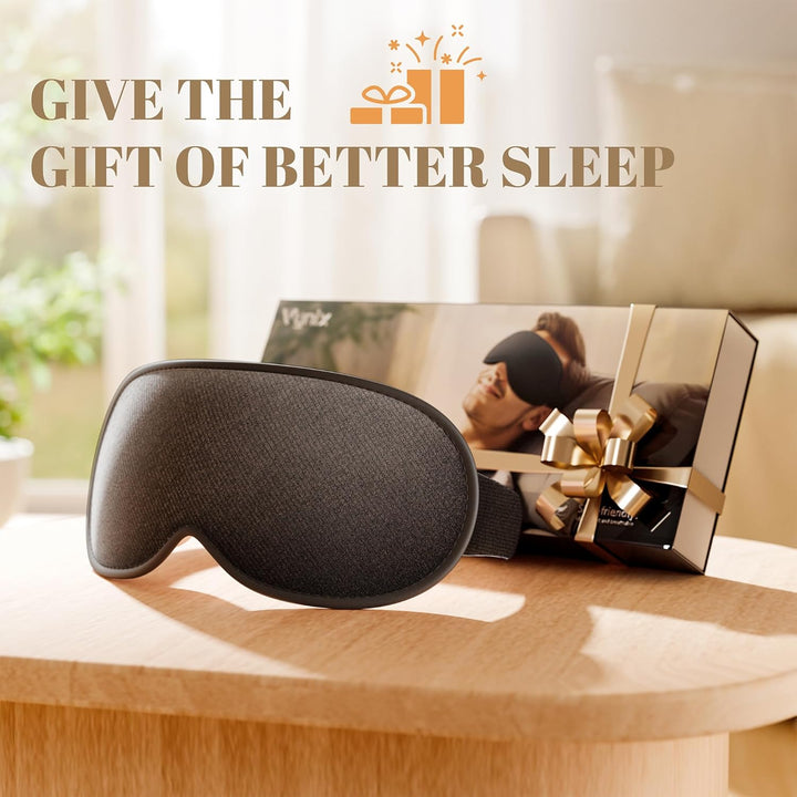 100% Blackout Eye Mask for Sleeping - 3D Deep Contoured Sleep Mask for Men Women - Soft Comfortable Sleeping Mask - Adjustable Eyemask Black Out Night Masks for Travel Nap Yoga - Grey