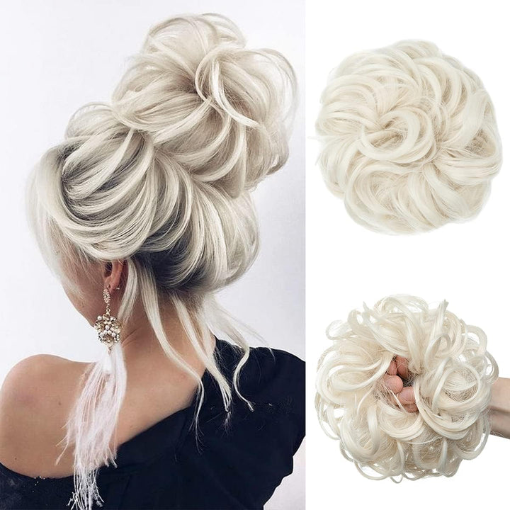 Messy Bun Hair Piece for Womens Synthetic Scrunchies Buns Extension Hairpieces Updo Pony Tail Dirty Blonde