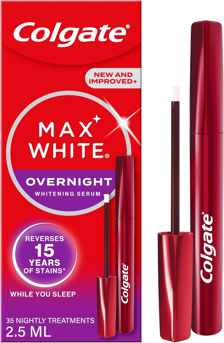 Max White Overnight Teeth Whitening Serum - Home Teeth Whitening Pen - Reverses 15 Years of Stains* While You Sleep - New and Improved Applicator - Enamel-Safe - Easy to Use