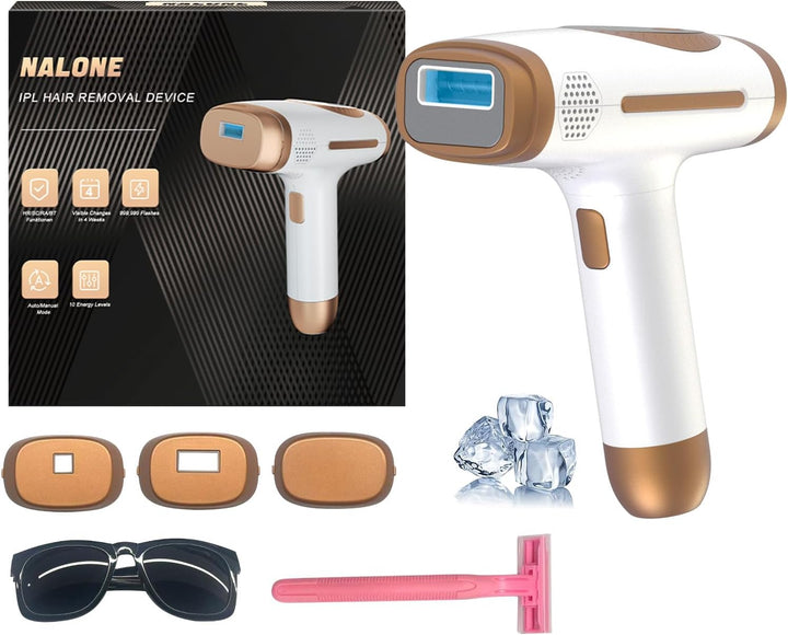 IPL Hair Removal Devices,  Laser Hair Removal Device 999.999 Flashes for Women/Men, up to 1200NM Wavelength, Two Mode, High Energy Levels Painless Laser Hair Removal for Whole Body (White)