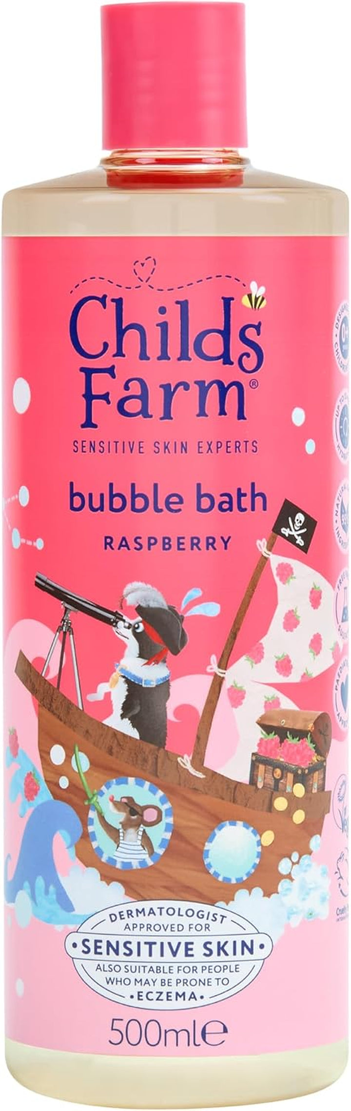 Kids Bubble Bath, Raspberry | Gently Cleanses & Soothes | Suitable for Dry, Sensitive Skin, 500Ml