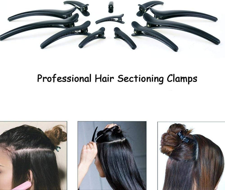 12Pcs Hair Sectioning Clips + 1Pcs Professional Anti-Static Metal Tail Hair Comb, Makeup Hairdresser Clips for Styling of Women Girls Hairdressing Salon Tool Set