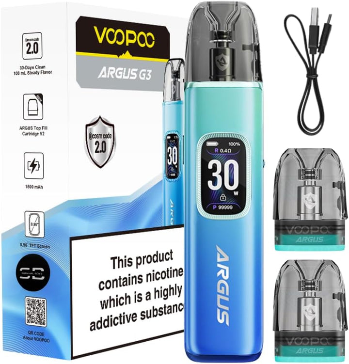 Voopoo Argus G3 Vape Kit (Diamond Pink) - 9 Colours to Choose from - 45 Min Fast Charge 30W /1500Mah, Compatible Will All Argus Pods - No Nicotine (Diamond Pink)