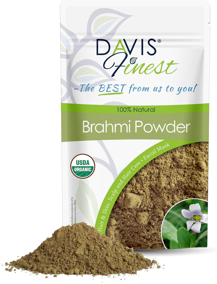 Organic Brahmi Powder 250G, Ayurvedic, Hair Growth, Dry Scalp, Damaged Thinning Hair, Reduce Split Ends, Hair Fall & Hair Breakage