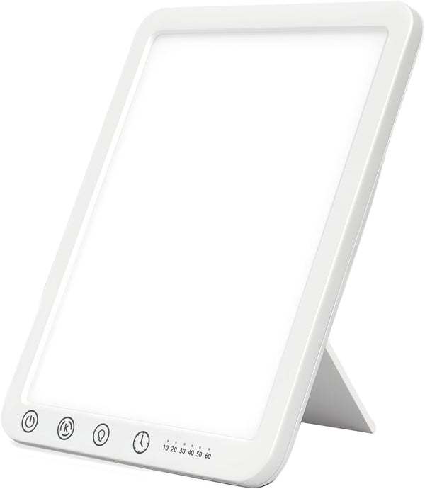 Sad Lamp for Seasonal Affective Disorder, 15000 Lux Natural Sunlight Therapy Lamp, Uv-Free, 3 Color Temperature, 5 Brightness Levels, 6 Timer, 180° Stand, Touch Control and Memory Function