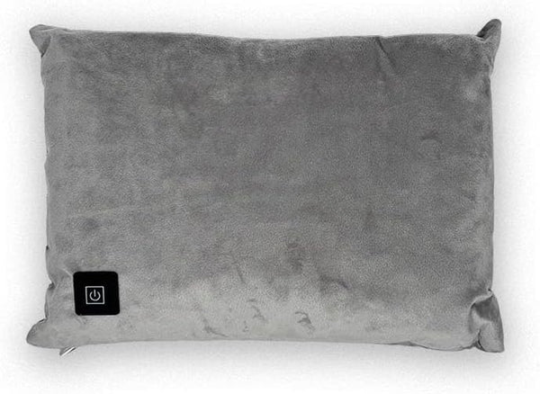 Heated Massage Cushion: Soft Portable Vibration Massage Wellness Cushion with Built-In USB Rechargeable Battery, 2 Vibration Levels with Heat, Cordless Warmth for Back & Neck, Travel or Home