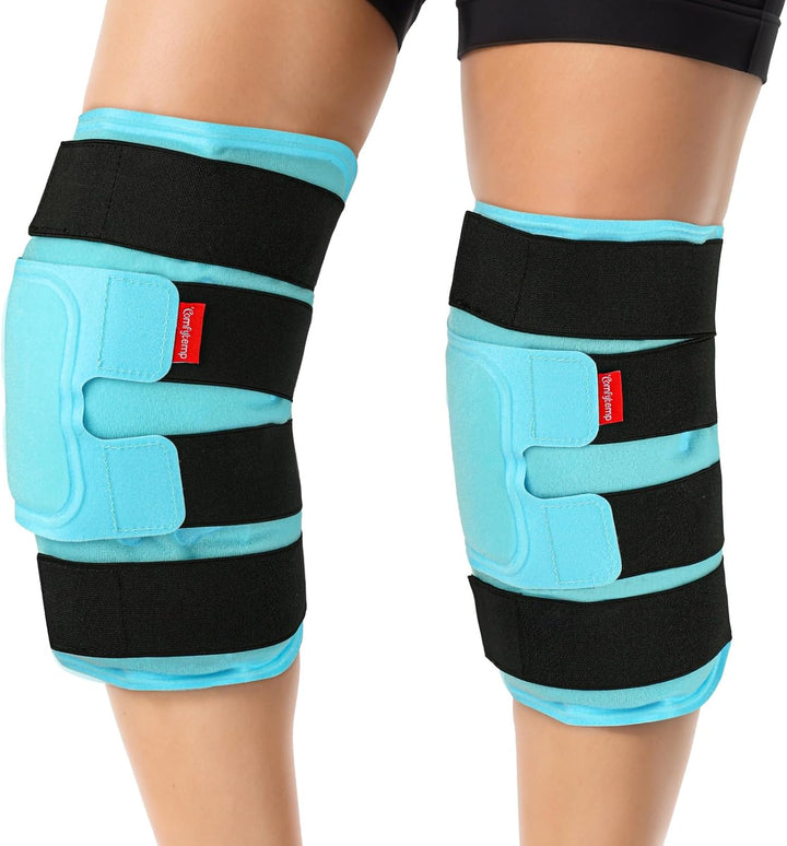 27X35Cm Knee Ice Pack Wrap, Reusable Gel Cold Pack for Knee Pain Relief, Hot & Cold Compress Therapy for Leg Injuries, Knee Replacement Surgery, Arthritis, Bruises & Sprains