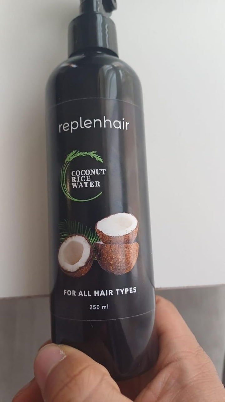 Rice Water Coconut Hair Growth Spray - Leave in Conditioner Infused with Coconut Oil Hair & Essential Oil for Hair Growth, Reduces Hair Fall, Dandruff & & Promotes Thicker Hair - 250Ml